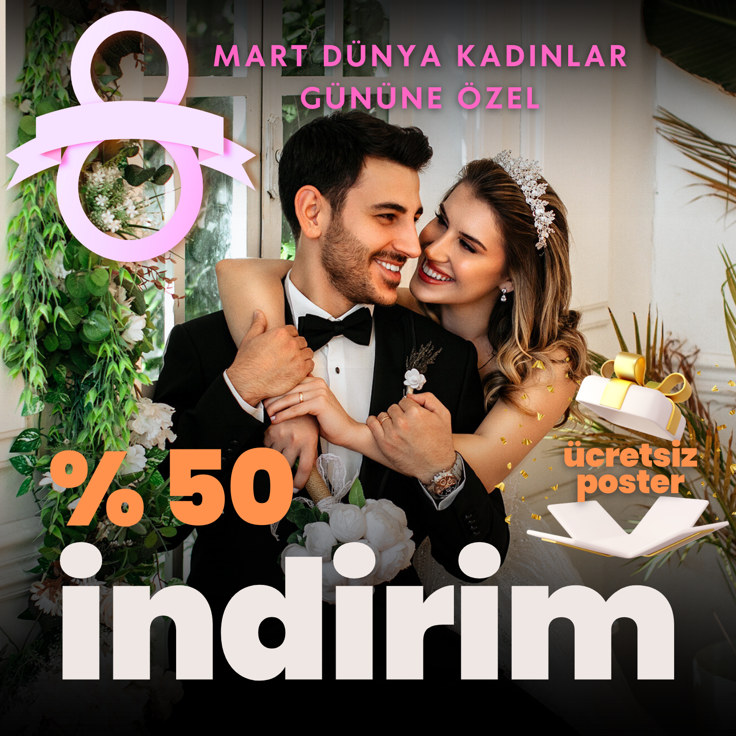 Kırmızı Modern Kadınlar Günü İndirimi Instagram Gönderisi (1500 x 1500 piksel) kopyası